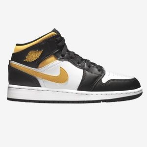 Jordan 1 Mid - White, black, yellow